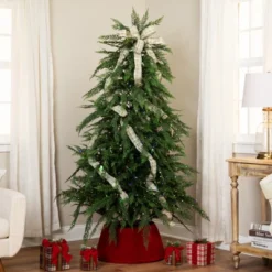 Northlight Pre-Lit Medium Weeping Cedar IPT Artificial Christmas Tree - 6.5' - Dual Color LED Lights