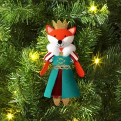 5" Christmas Fabric Fox Princess Ornament - Wondershop™