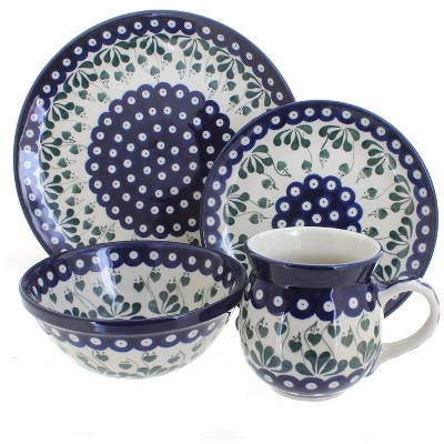 Blue Rose Polish Pottery Ceramika Artystyczna Dinnerware (16 PC)
