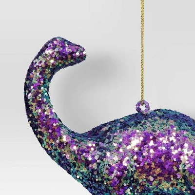 5" Christmas Plastic Chunky Glitter Dinosaur Ornament Purple - Wondershop™ - Image 2
