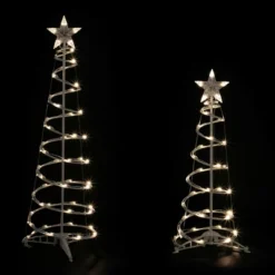 Northlight LED Lighted Spiral Outdoor Christmas Trees - 3' And 4' - Warm White Lights - Set Of 2