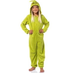 Seven Times Six Dr. Seuss GRINCH Who Stole Christmas Hooded Costume Pajama Union Suit Green
