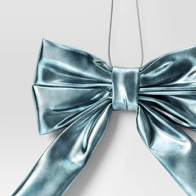 6.75" Christmas Metallic Bow Ornament Teal - Wondershop⢠- Image 2