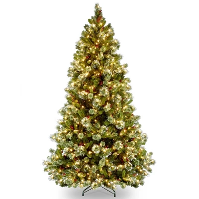 Prelit Flocked Pine Artificial Christmas Tree Clear Lights - National Tree Company - Image 6