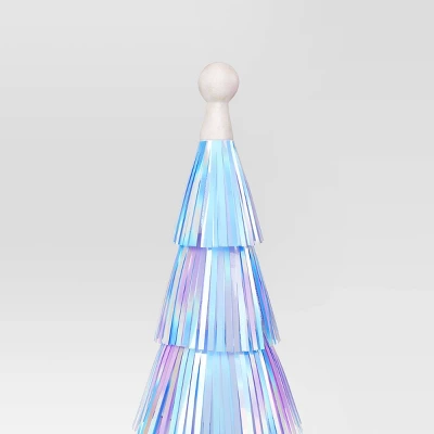 12" Christmas Tinsel Tree Decor Iridescent - Wondershop™ - Image 2
