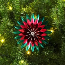 Christmas Foil Flower Ornament Green Ornament - Wondershopâ˘