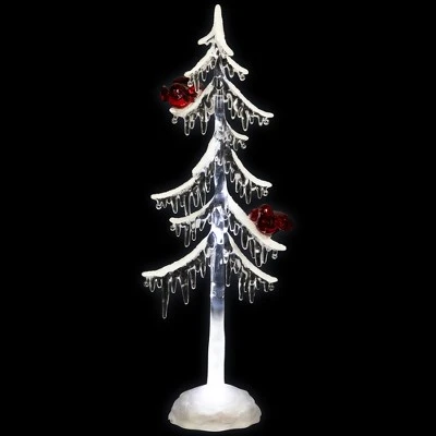 Northlight LED Lighted Acrylic Icicle Tree With Cardinals Christmas Decoration - 14" - Image 2