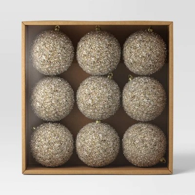 9ct Christmas Tinsel Ball Champagne - Wondershop⢠- Image 2