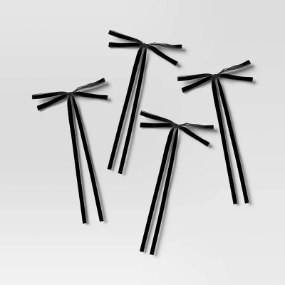 4ct Faux Velvet Fabric Christmas Decorative Bow - Wondershop™ - Image 3