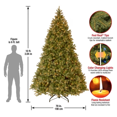 National Tree Company Pre-lit Feel Real Downswept Douglas Fir Artificial Christmas Tree With Dual Color LED Lights - Image 6