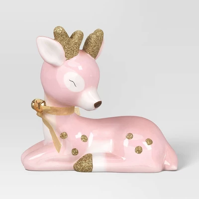 Christmas Ceramic Sitting Deer Décor Pink - Wondershop™ - Image 2