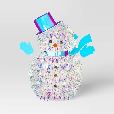 LED Tinsel Snowman Christmas Novelty Sculpture Light With Clear Color Light Bulb - Wondershop™ - Image 2