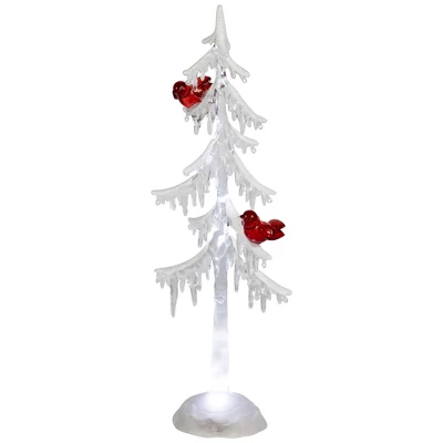 Northlight LED Lighted Acrylic Icicle Tree With Cardinals Christmas Decoration - 14" - Image 3