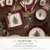 Spode Christmas Tree Tartan 12" Buffet Plate - Classic Christmas Design With Tartan Border - Dishwasher, Microwave, Freezer Safe