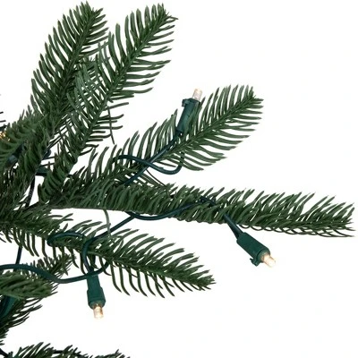 Northlight Real Touch™️ Pre-Lit Pencil Nordmann Fir Artificial Christmas Tree - 6.5' - Warm Clear LED Lights - Image 3